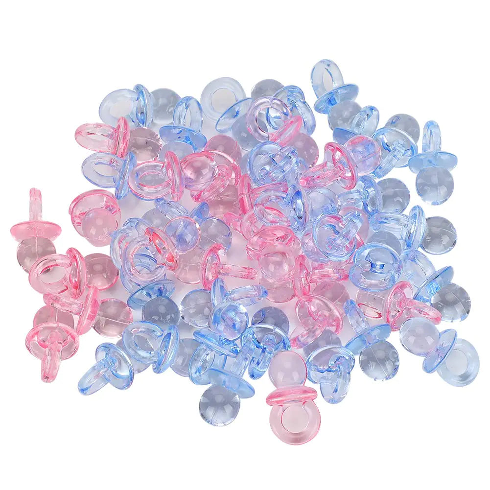 Acrylic Pacifier100Pcs Mini Baby Pacifiers Baby Shower Favors Birthday Party Decoration Baby Baptism Soothing Pacifier Toys Baby Nipples Baby Shower Decoration Accessories