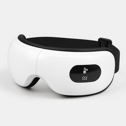 Akıllı Isıtmalı Göz Masaj Aleti – Premium Relax Model | Isı, Titreşim ve Hava Basınçlı Göz Masajı