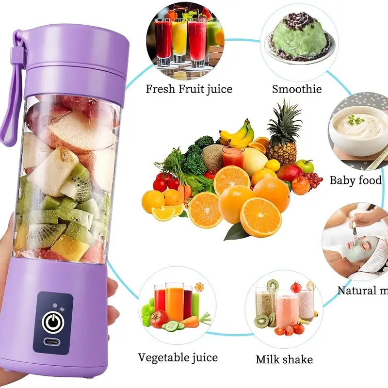 Portable Mini Blender – 6 Blade USB Smoothie Maker