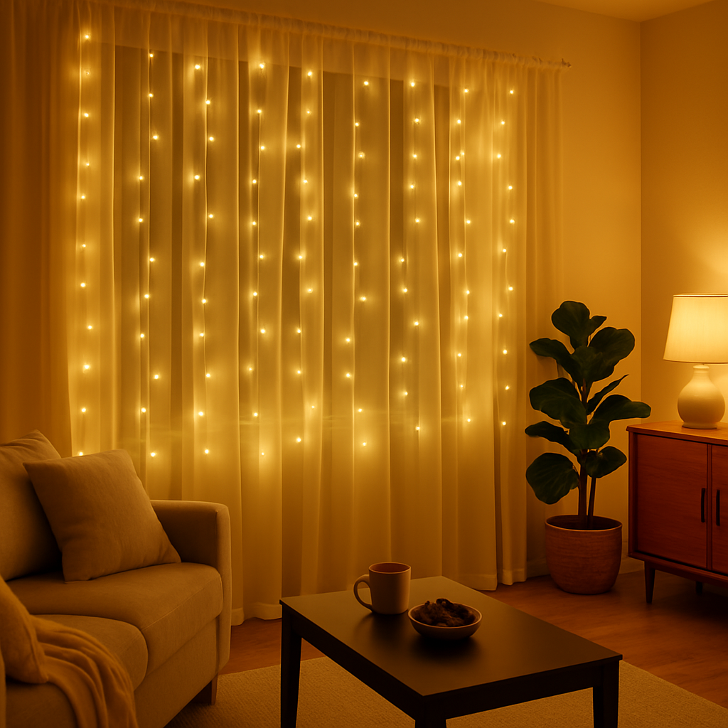 Sıcak Işıklı LED Perde – Yılbaşı & Dekorasyon Işıklandırması