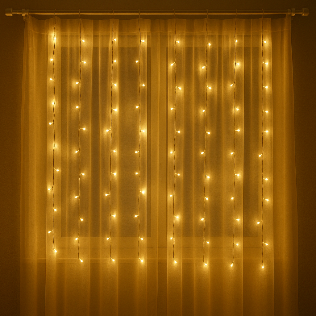 Sıcak Işıklı LED Perde – Yılbaşı & Dekorasyon Işıklandırması