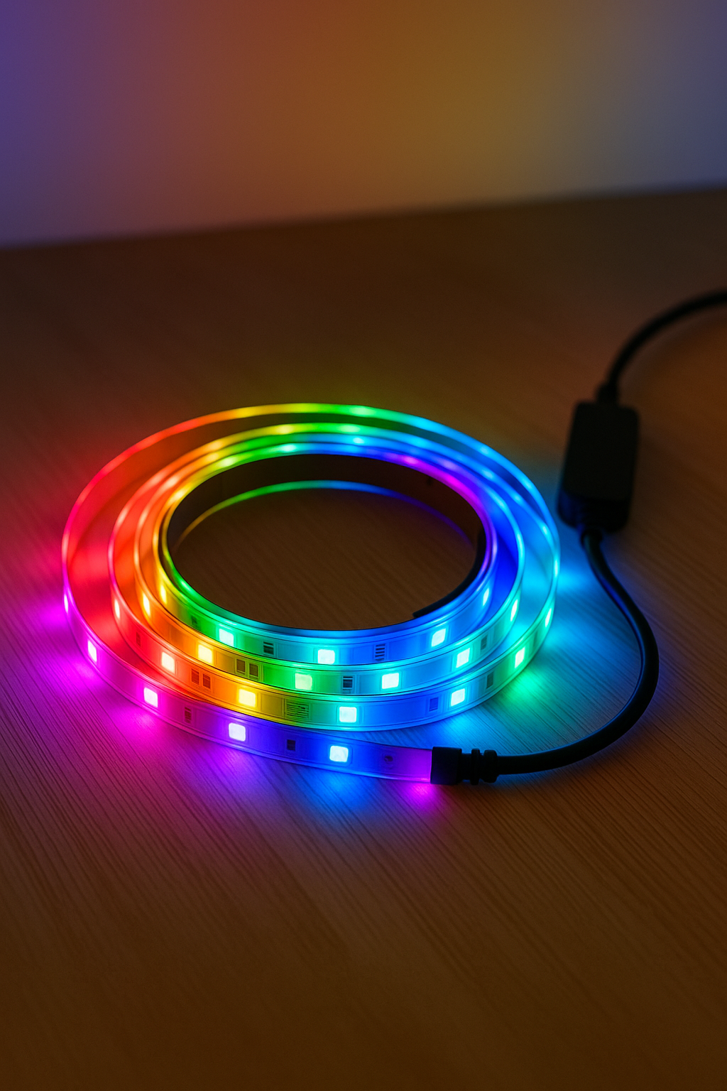 RGB LED Şerit Işık – 5 Metre | Kumandalı Renkli Oda Aydınlatması | TV – Oda – Dekor LED