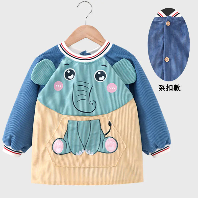 Su Geçirmez Uzun Kollu Erkek Bebek Mama Önlüğü – Şık Tasarım