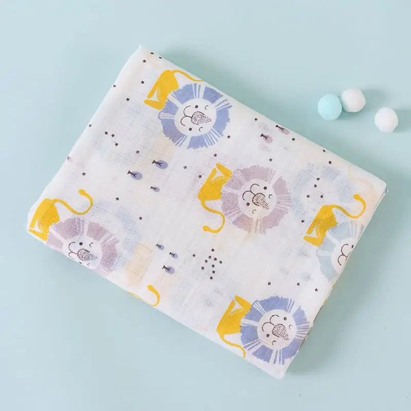 Çift Katlı Pamuklu Desenli Bebek Battaniyesi – Yumuşak ve Nefes Alabilen