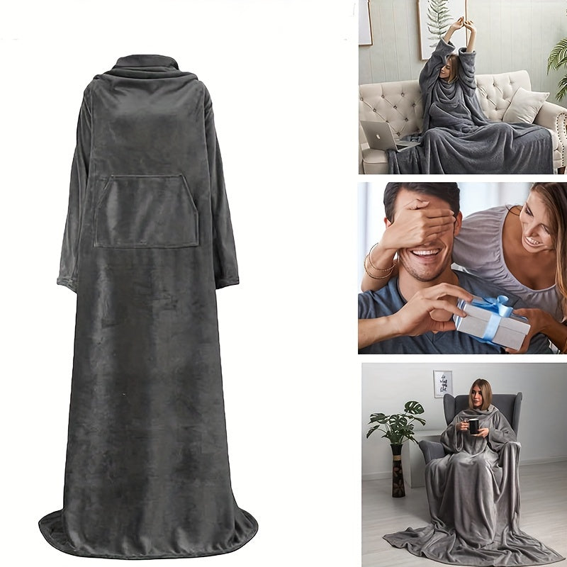 NNETM Cozy Flannel Sleeve Blanket for Indoor & Outdoor