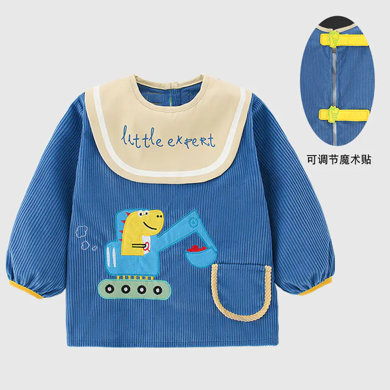 Su Geçirmez Uzun Kollu Erkek Bebek Mama Önlüğü – Şık Tasarım