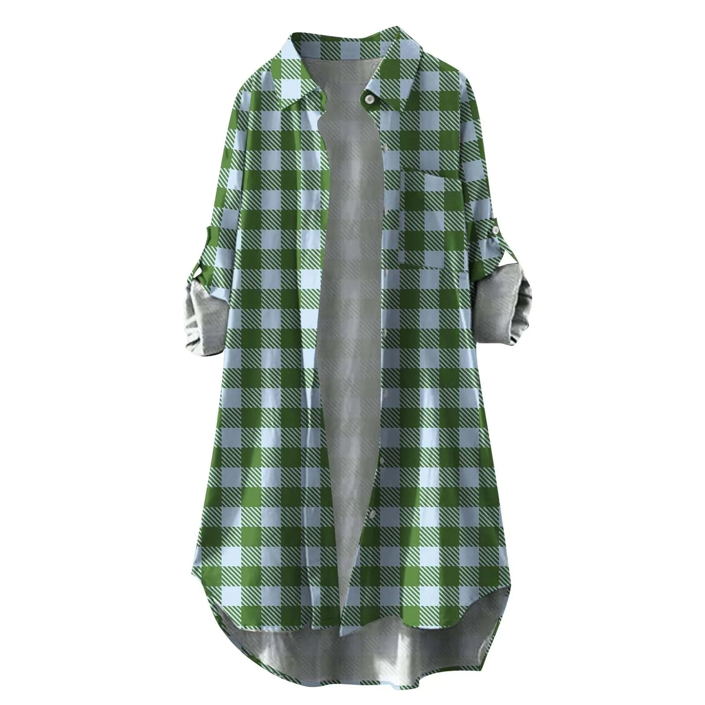Deals 2024 Mens Clothing Womens Clothing Plaid Shirts for Women Long Sleeve Work Shirts Open Front Cardigan Fall Outfits for Women 2024 Oversized Cardigan Green-C
