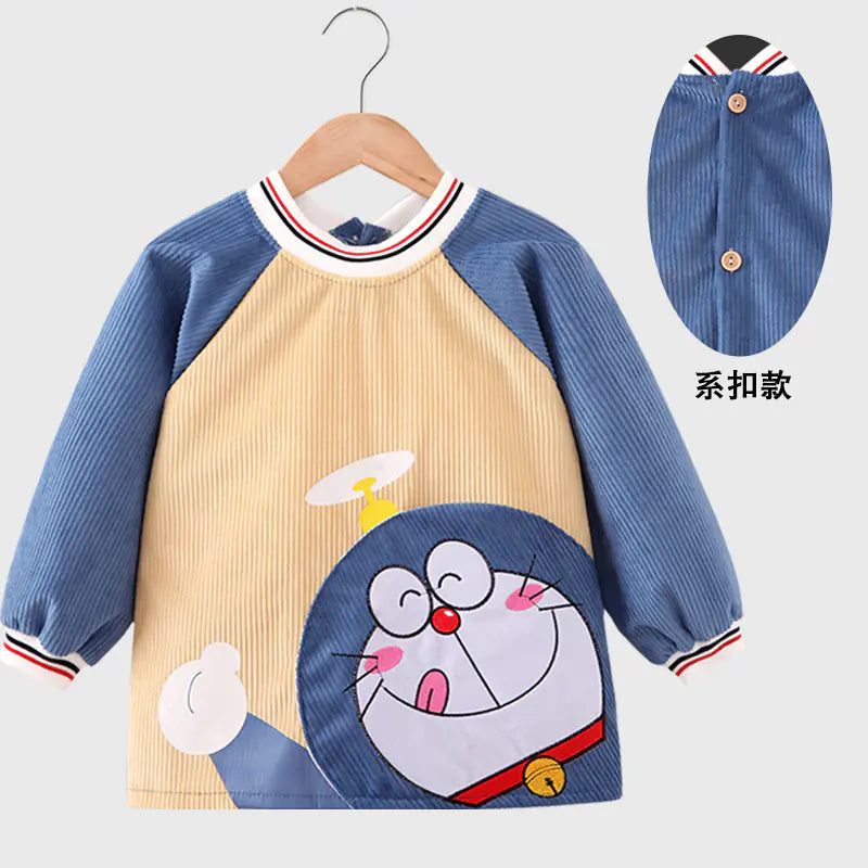 Su Geçirmez Uzun Kollu Erkek Bebek Mama Önlüğü – Şık Tasarım