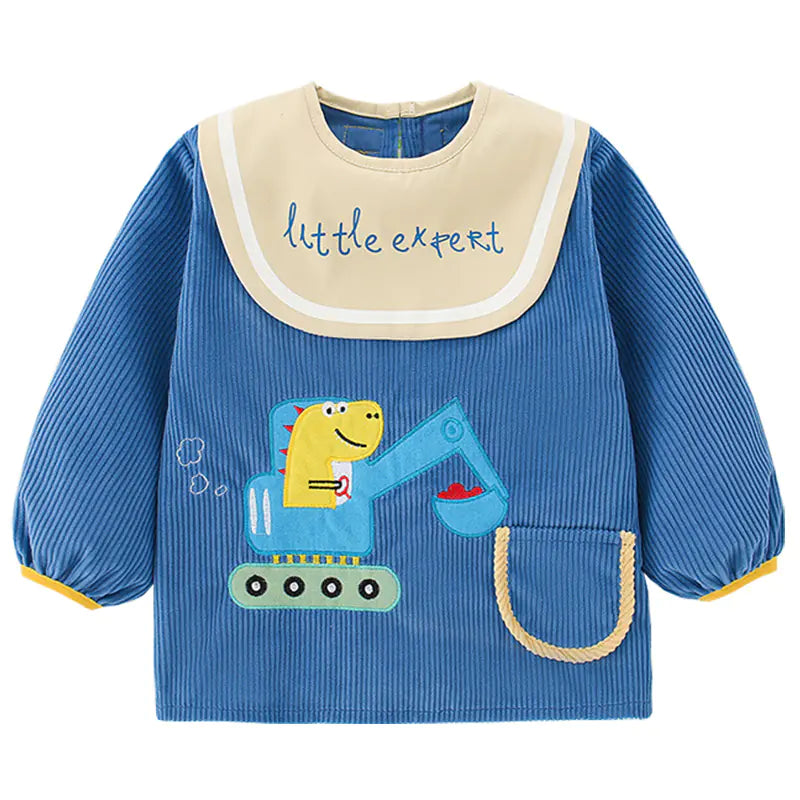 Su Geçirmez Uzun Kollu Erkek Bebek Mama Önlüğü – Şık Tasarım